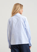 Chemise oversize en oxford à hauts poignets retournables - CIEL#couleur_CIEL