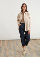 Straight striped shirt - BEIGE#couleur_BEIGE