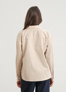 Camisa recta a rayas - BEIGE#couleur_BEIGE