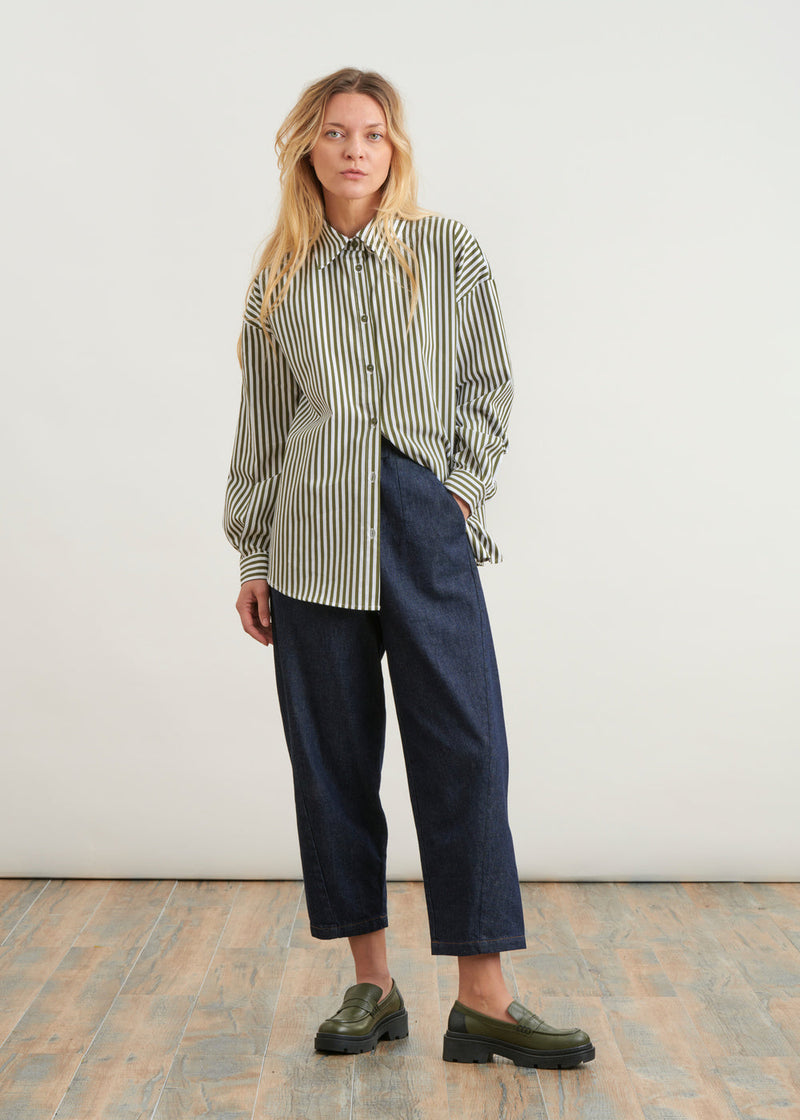 Straight striped shirt - KAKI#couleur_KAKI