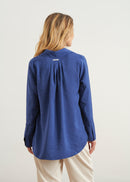 Plain long-sleeved shirt - NAVY#couleur_NAVY