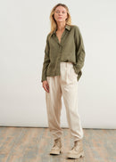 Plain long-sleeved shirt - KAKI#couleur_KAKI