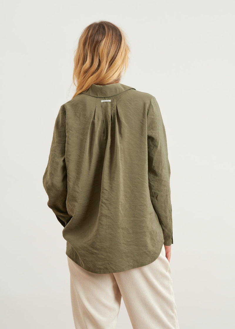 Plain long-sleeved shirt - KAKI#couleur_KAKI