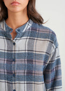 Textured fabric check shirt - NAVY#couleur_NAVY