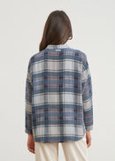 Textured fabric check shirt - NAVY#couleur_NAVY