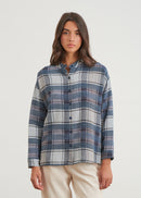 Textured fabric check shirt - NAVY#couleur_NAVY