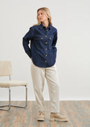 Chemise en denim brut - BLEU DENIM#couleur_BLEU DENIM