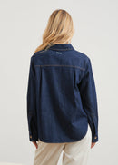 Camisa vaquera cruda - BLEU DENIM#couleur_BLEU DENIM