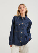 Camisa vaquera cruda - BLEU DENIM#couleur_BLEU DENIM