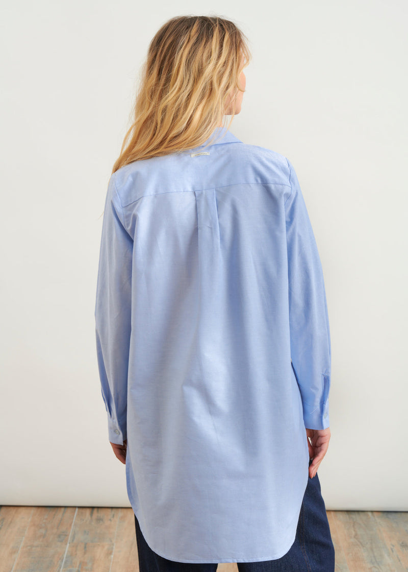 Long, loose-fitting oxford shirt - CIEL#couleur_CIEL