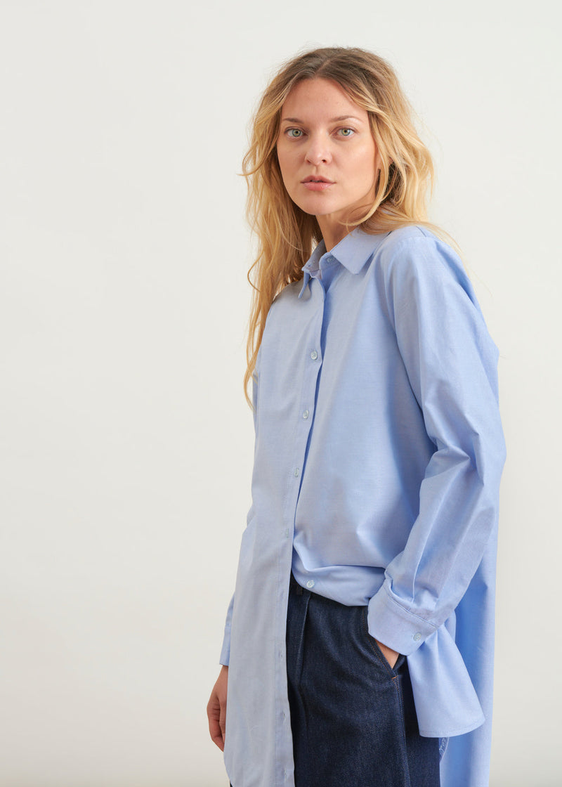 Long, loose-fitting oxford shirt - CIEL#couleur_CIEL