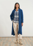 Long bouclette knit cardigan - NAVY#couleur_NAVY