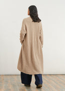 Long bouclette knit cardigan - BEIGE#couleur_BEIGE