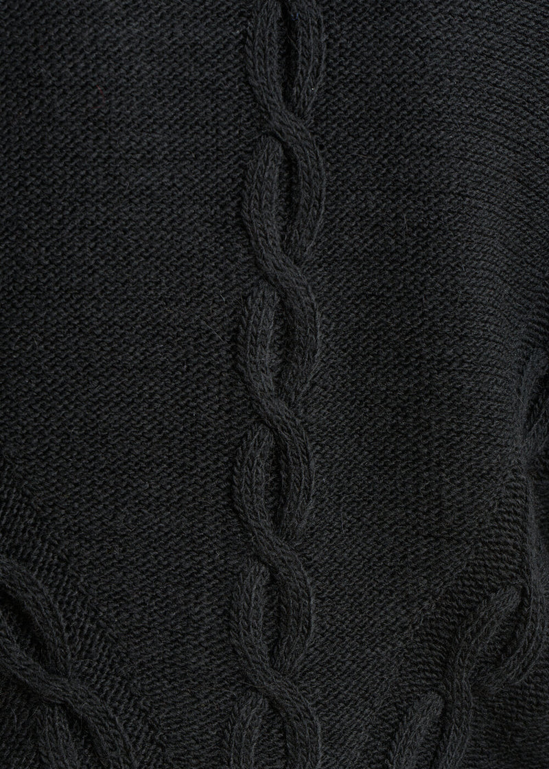 Short cable-knit cardigan - BLACK#couleur_NOIR