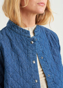 Washed quilted denim jacket - JEAN CLAIR#couleur_JEAN CLAIR