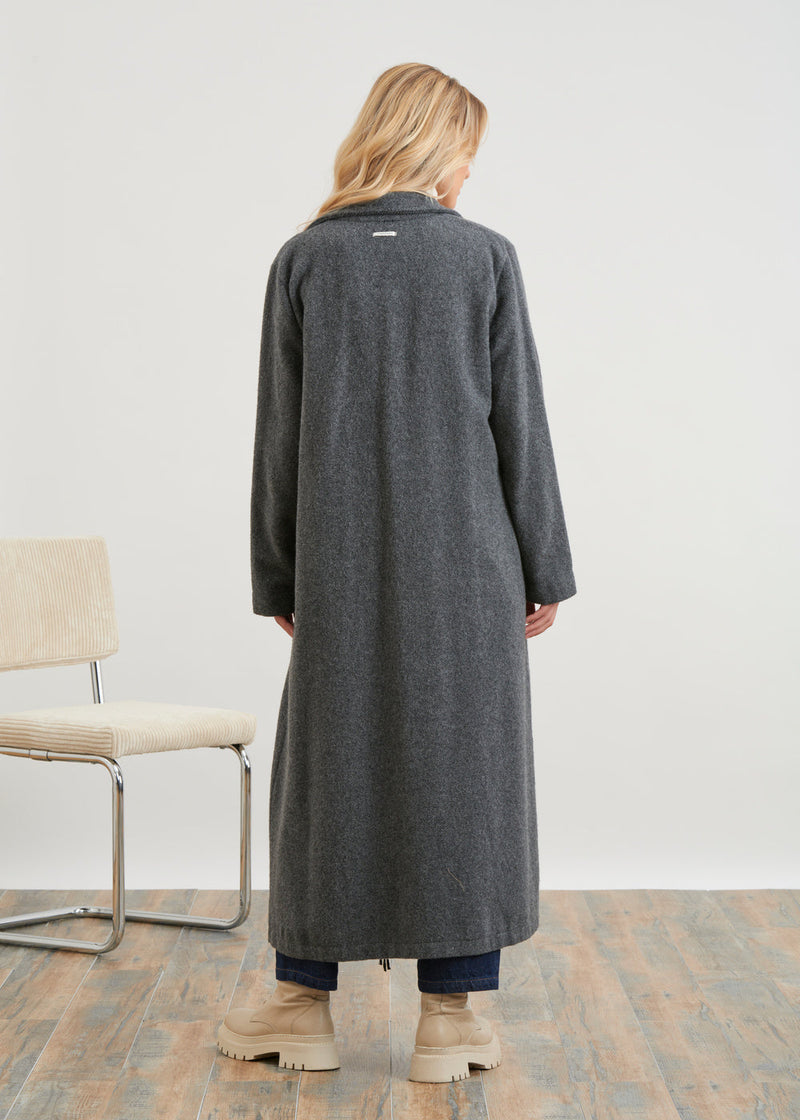 Long fringed coat - GRIS#couleur_GRIS