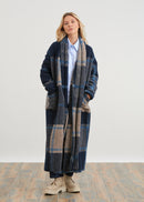 Long coat with large checks - JEAN#couleur_JEAN