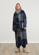 Long coat with large checks - JEAN#couleur_JEAN