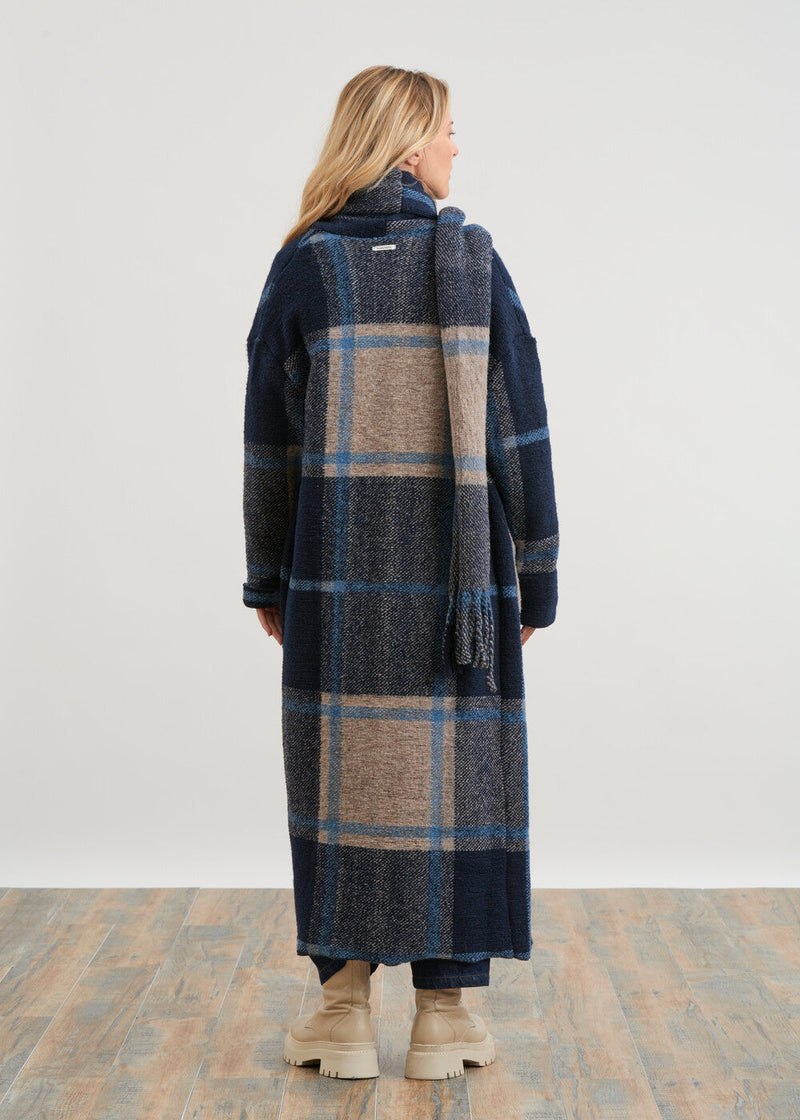 Long coat with large checks - JEAN#couleur_JEAN