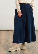 Milleraie velvet long skirt - NAVY#couleur_NAVY