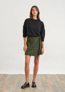 Mini wrap skirt in wool - GRIS#couleur_GRIS