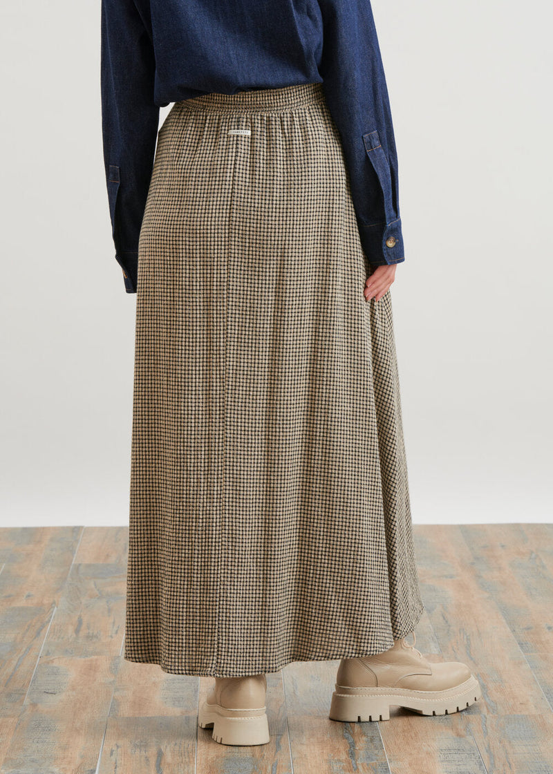 Long flared skirt - BEIGE#couleur_BEIGE