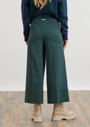 sudadera Pantalones de pierna ancha en milano con grandes puños 7/8 - VERT BOUTEILLE#couleur_VERT BOUTEILLE