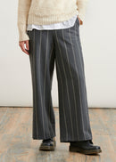 Wide-leg striped flannel pants - GREY#couleur_GRIS