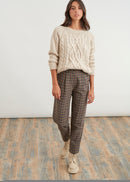 Checked carrot pants - KAKI#couleur_KAKI