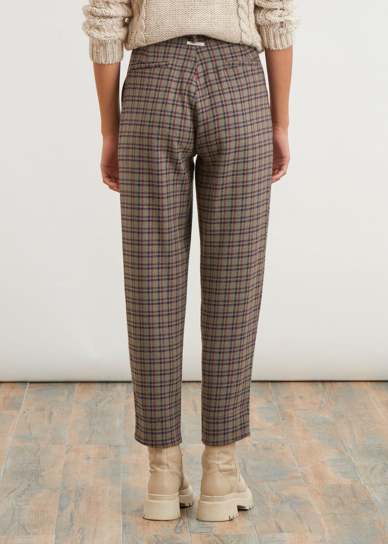 Checked carrot pants - KAKI#couleur_KAKI