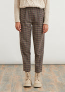 Checked carrot pants - KAKI#couleur_KAKI