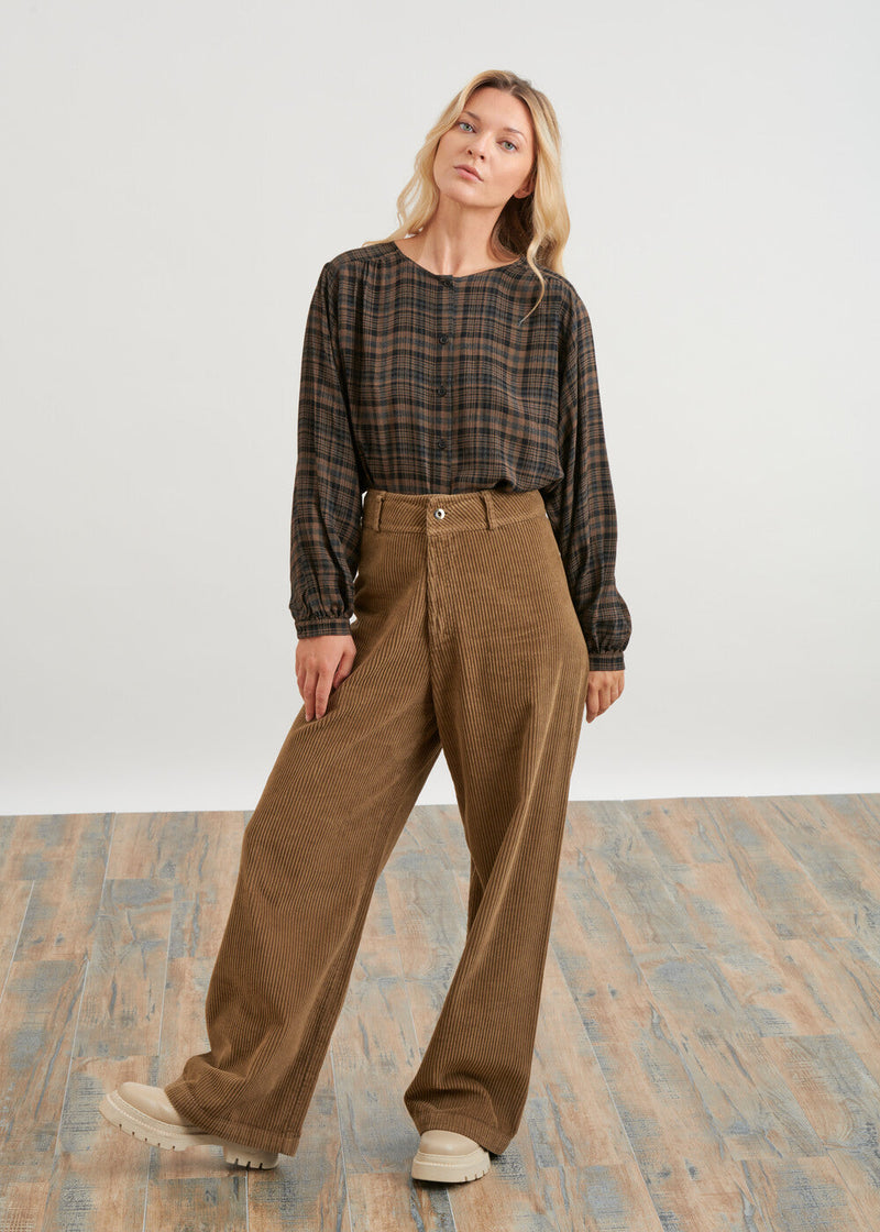 Corduroy wide-leg pants - ECORCE#couleur_ECORCE