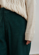 Wide-leg corduroy pants - VERT BOUTEILLE#couleur_VERT BOUTEILLE