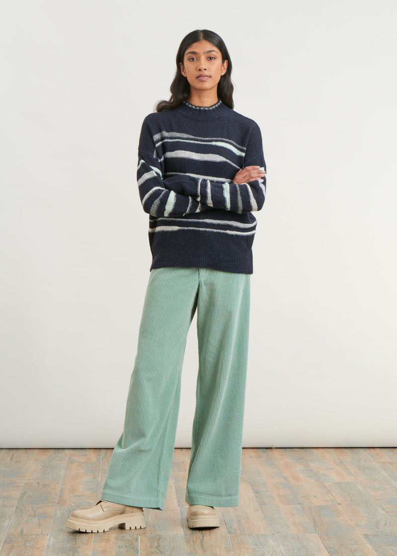 Corduroy wide-leg pants - MENTHOL#couleur_MENTHOL