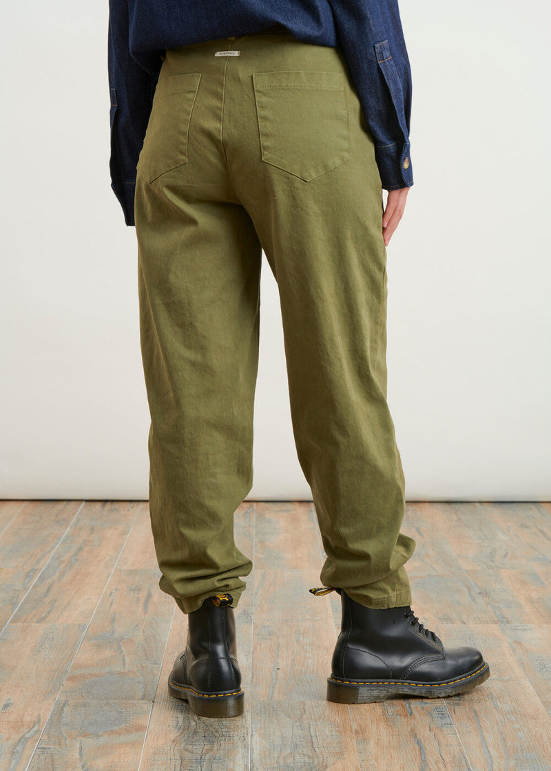 Pants with front topstitching - KAKI#couleur_KAKI