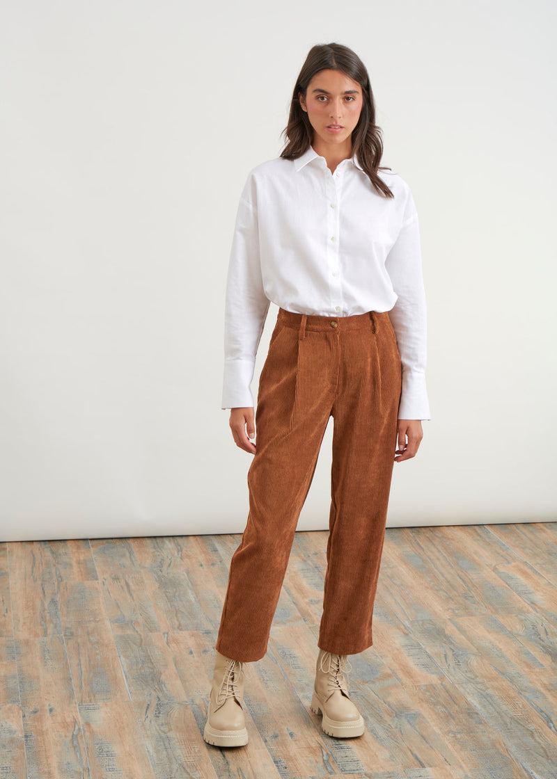 Corduroy carrot pants - ECORCE#couleur_ECORCE