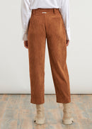 Pantalon carotte en velours côtelé - ECORCE#couleur_ECORCE