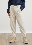 Pantalon carotte en velours côtelé - OFF WHITE#couleur_OFF WHITE