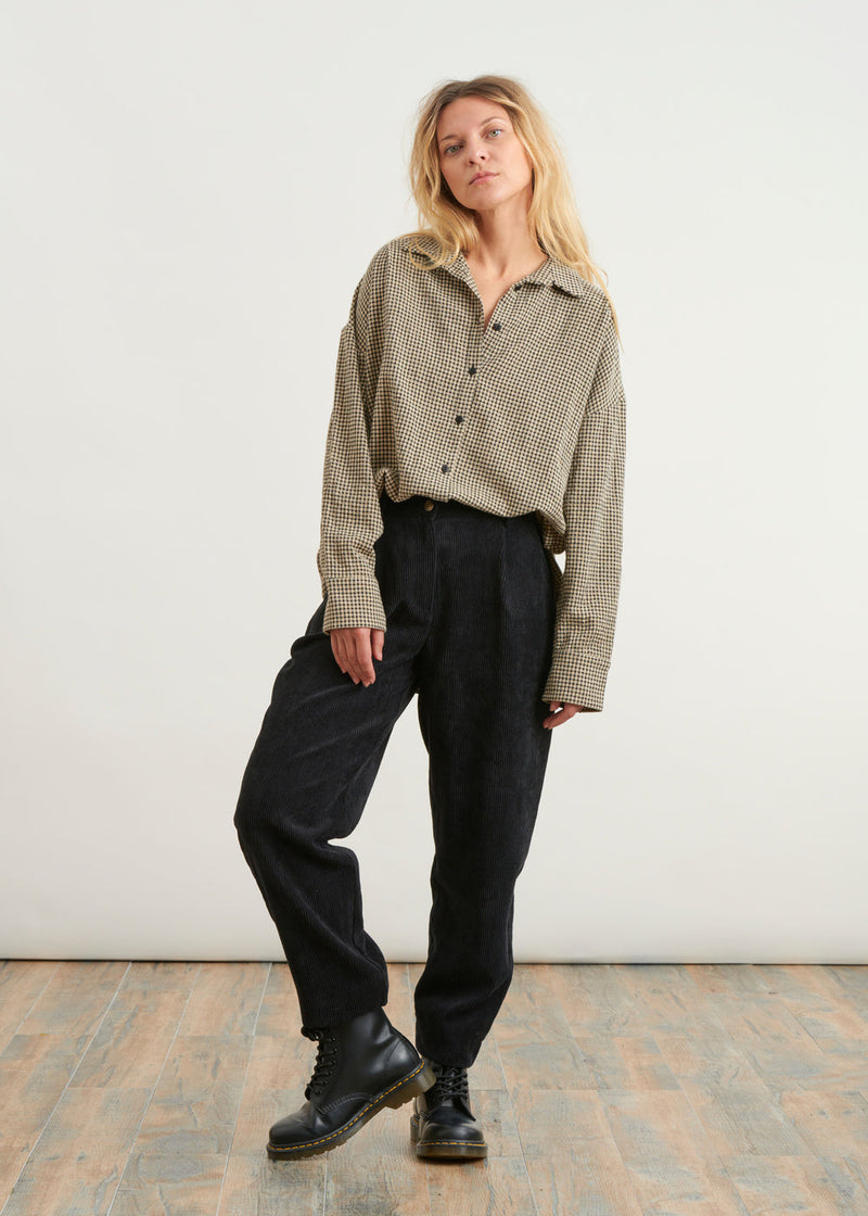 Corduroy carrot pants - BLACK#couleur_NOIR