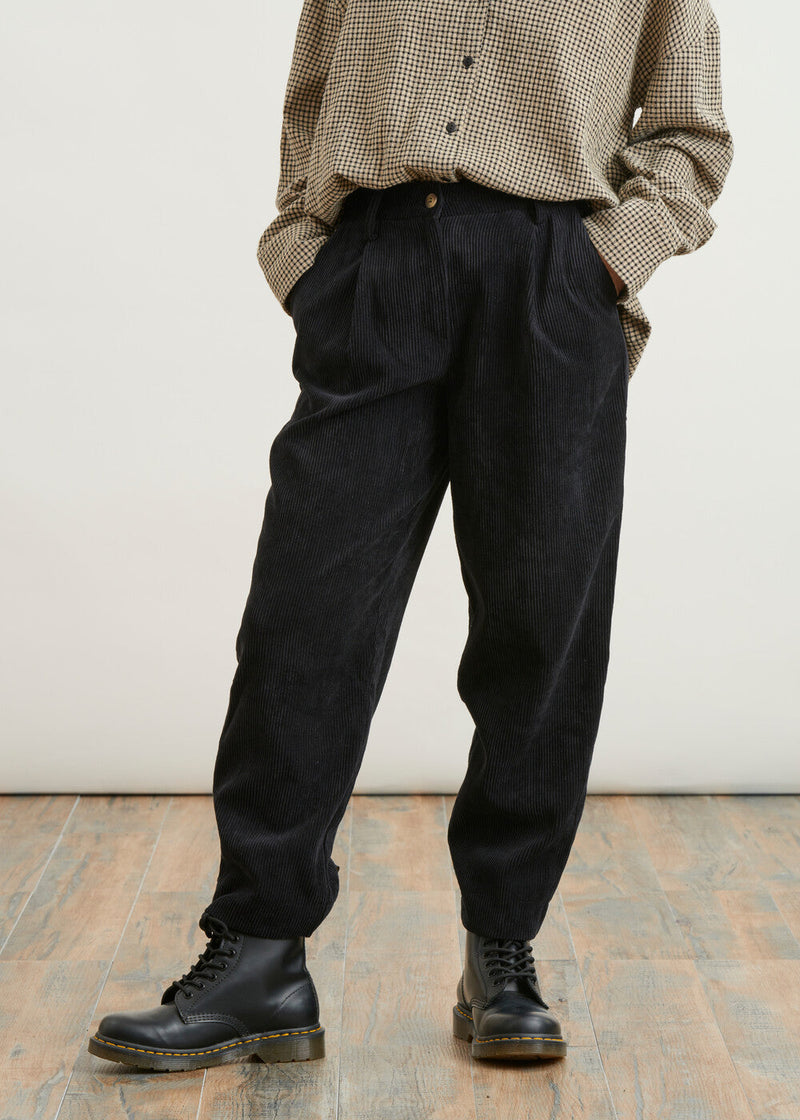 Corduroy carrot pants - BLACK#couleur_NOIR