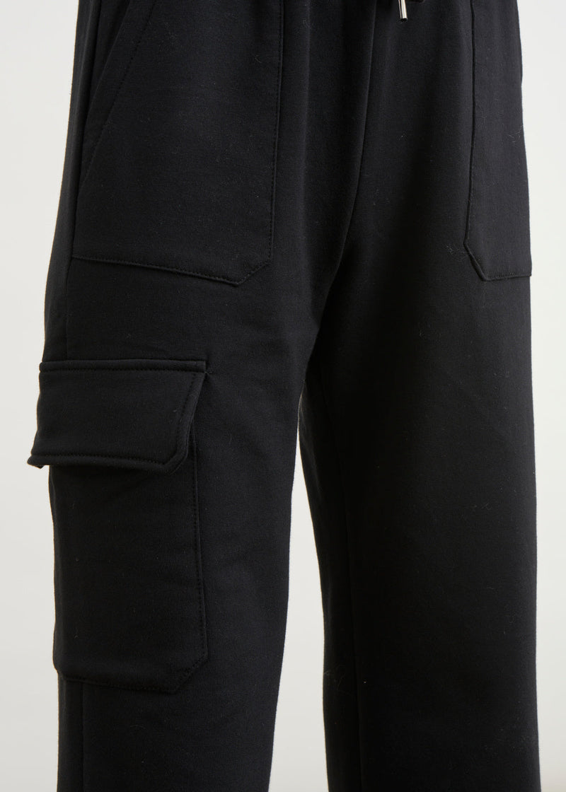 Pantalon en molleton façon jogging - NOIR#couleur_NOIR