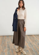 Checked culottes - KAKI#couleur_KAKI