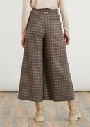 Checked culottes - KAKI#couleur_KAKI