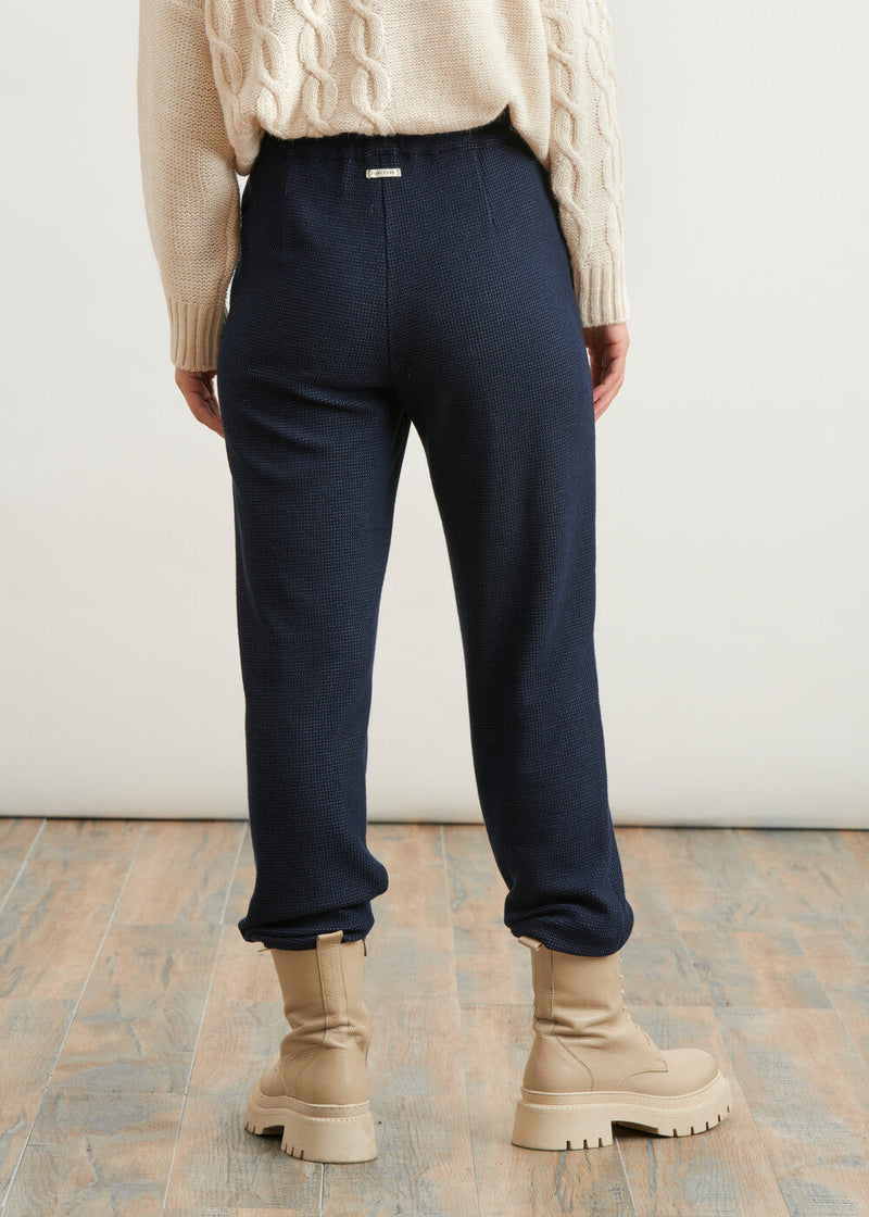 Textured milano jogging pants - NAVY#couleur_NAVY