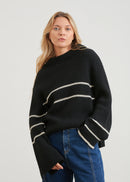 Plaid stripes sweater - BLACK#couleur_NOIR