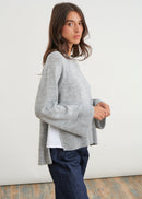 Pull bi-matière manches raglan - GRIS#couleur_GRIS