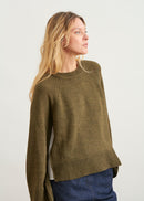 Two-material sweater with raglan sleeves - KAKI#couleur_KAKI