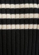 Ribbed sweater with uneven stripes - BLACK#couleur_NOIR