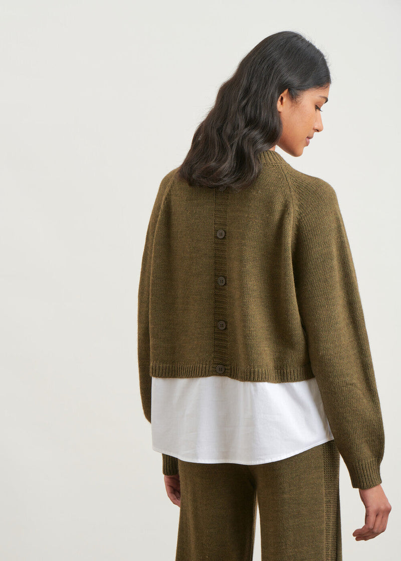 Two-material round-neck sweater - KAKI#couleur_KAKI