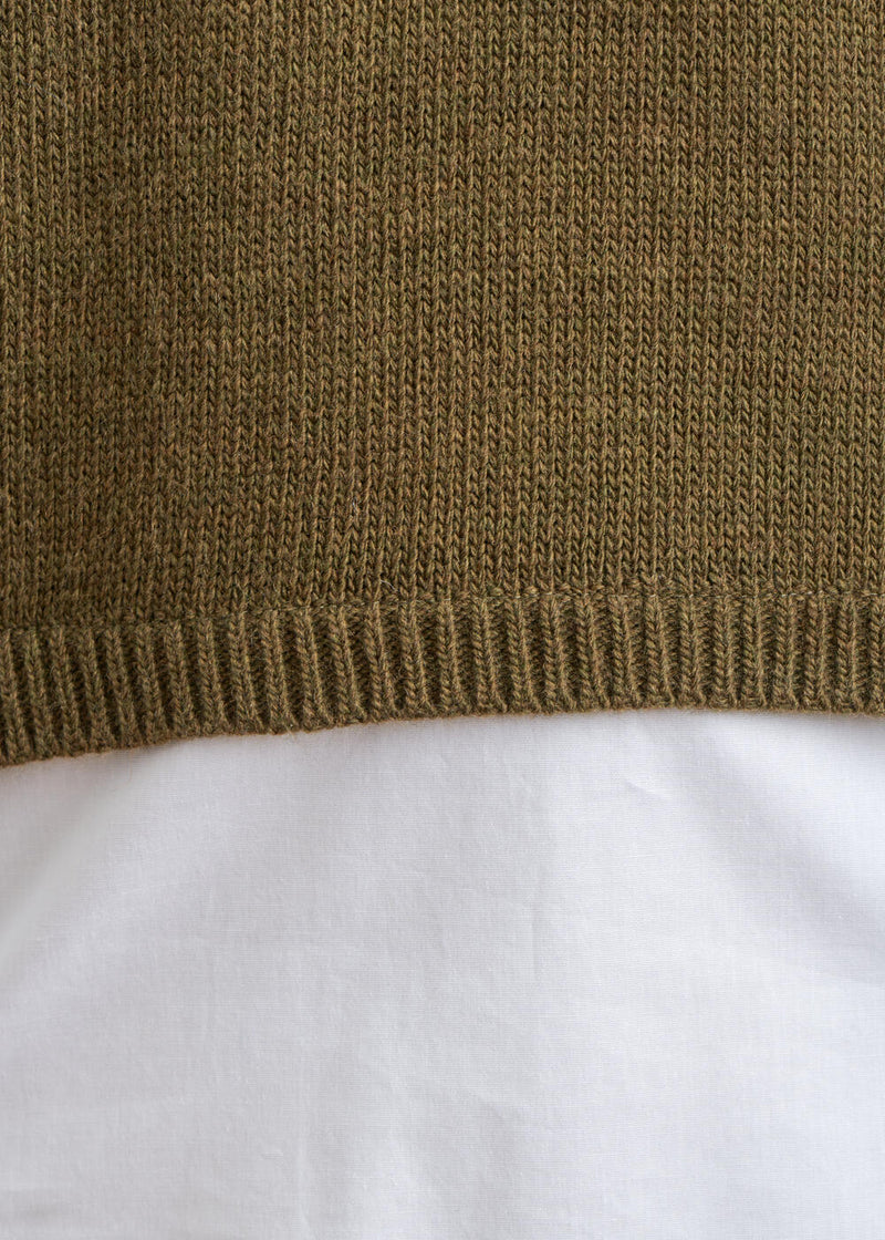 Two-material round-neck sweater - KAKI#couleur_KAKI